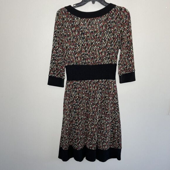 RABBIT RABBIT RABBIT Dress Womens Medium M Knit Sweater 1/2-Sleeve Smocked-Waist - Picture 5 of 10